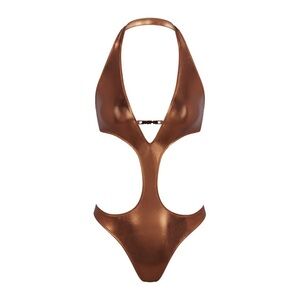 Skims NWT metallic swim monokini - bronze Penny 4X